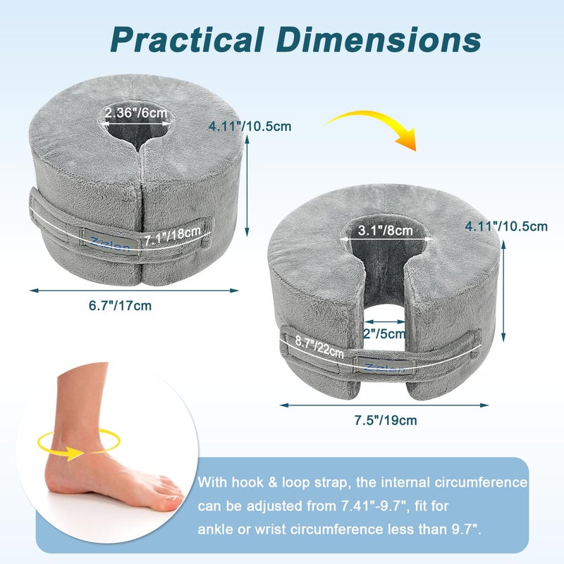 Zelen Foot Elevation Pillow Ankle Protector Support Elevated Foot Heel Pillow Elevator Feet Foam Wedge Leg Rest Post Surgery Pillow Bed Pressure Sore Cushion Elevating Broken Ankle Heel Protection (1 PCS) - Image 3